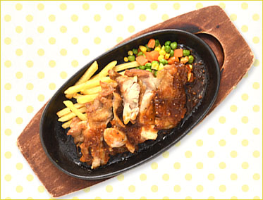 チキンステーキガーリックオニオンソース　500円